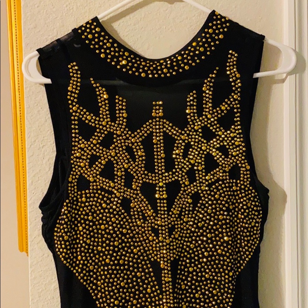 Black and Gold studded mini dress